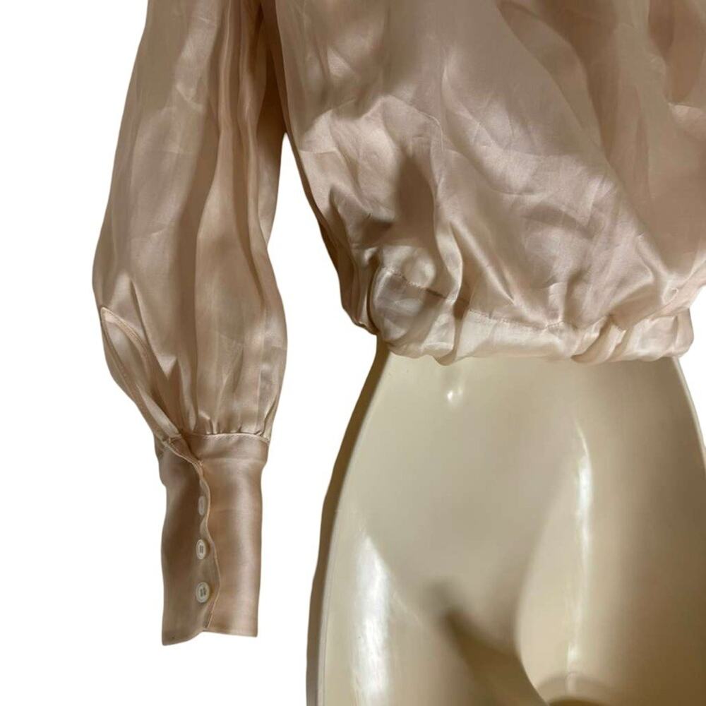J Crew Collection Womens Pale Pink Off The Shoulder Crop Top Silk Lined sz 4 - Picture 11 of 16